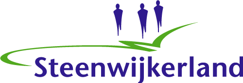 Logo van Steenwijkerland met drie gestileerde figuren en een groene boog erboven.
